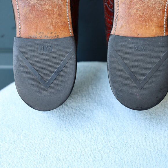 SALE - Allen Edmonds 10-AA McAllister Red Wingtip Oxford Mens Dress Shoes - Picture 12 of 15